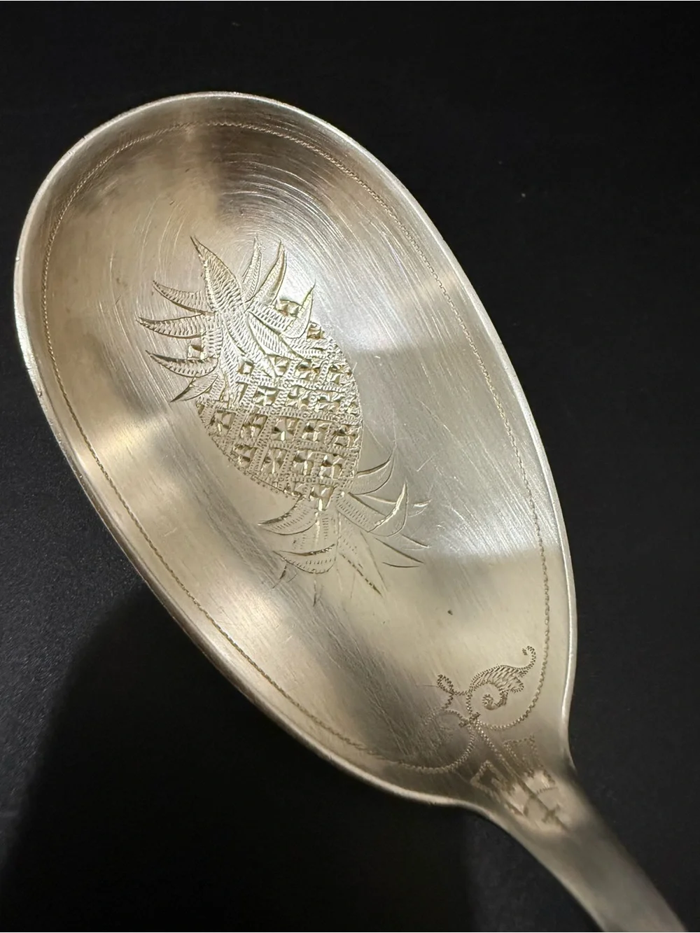 Vintage Bigelow, Kennard & Co. 925 Sterling Silver Pineapple 9” Serving Spoon